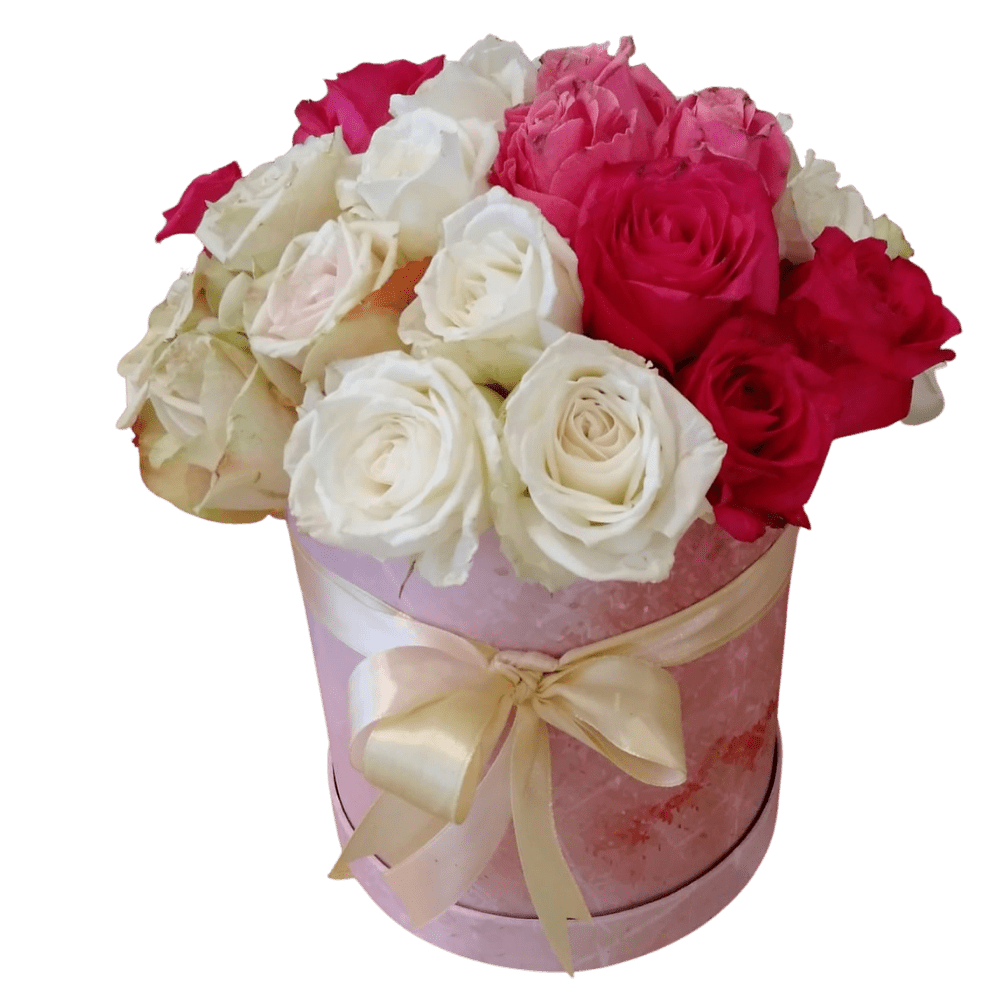 Shades of Pink Roses Hat Box