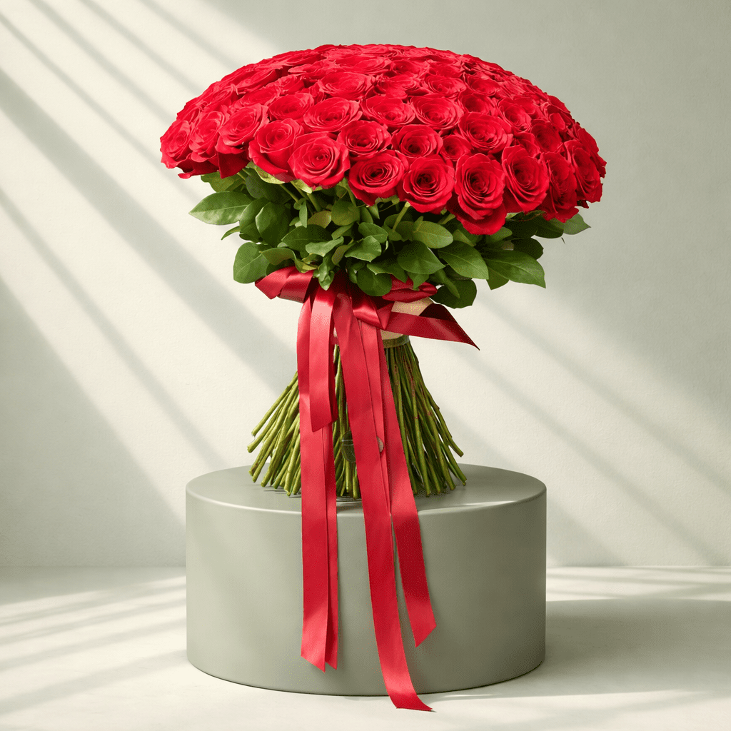 100 Red Roses Hand tied Day-JHB ONLY