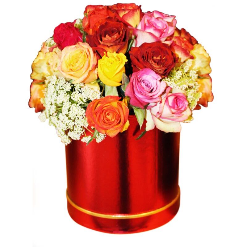 Red Roses Hat Box BX4
