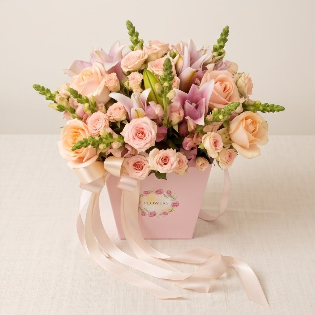 Shades of Pink Roses Square Box - Image 2